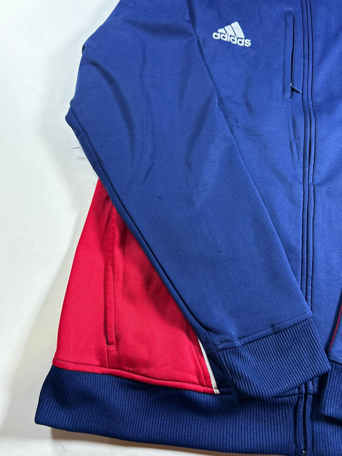 Vintage Red Bull NY Warm Up Jacket MLS Soccer Track Jacket Large 22.25x30 Inches As Is