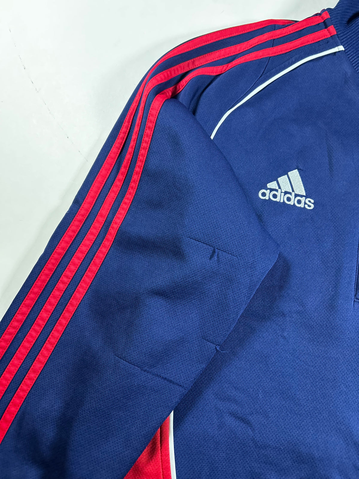 Vintage Red Bull NY Warm Up Jacket MLS Soccer Track Jacket Large 22.25x30 Inches As Is