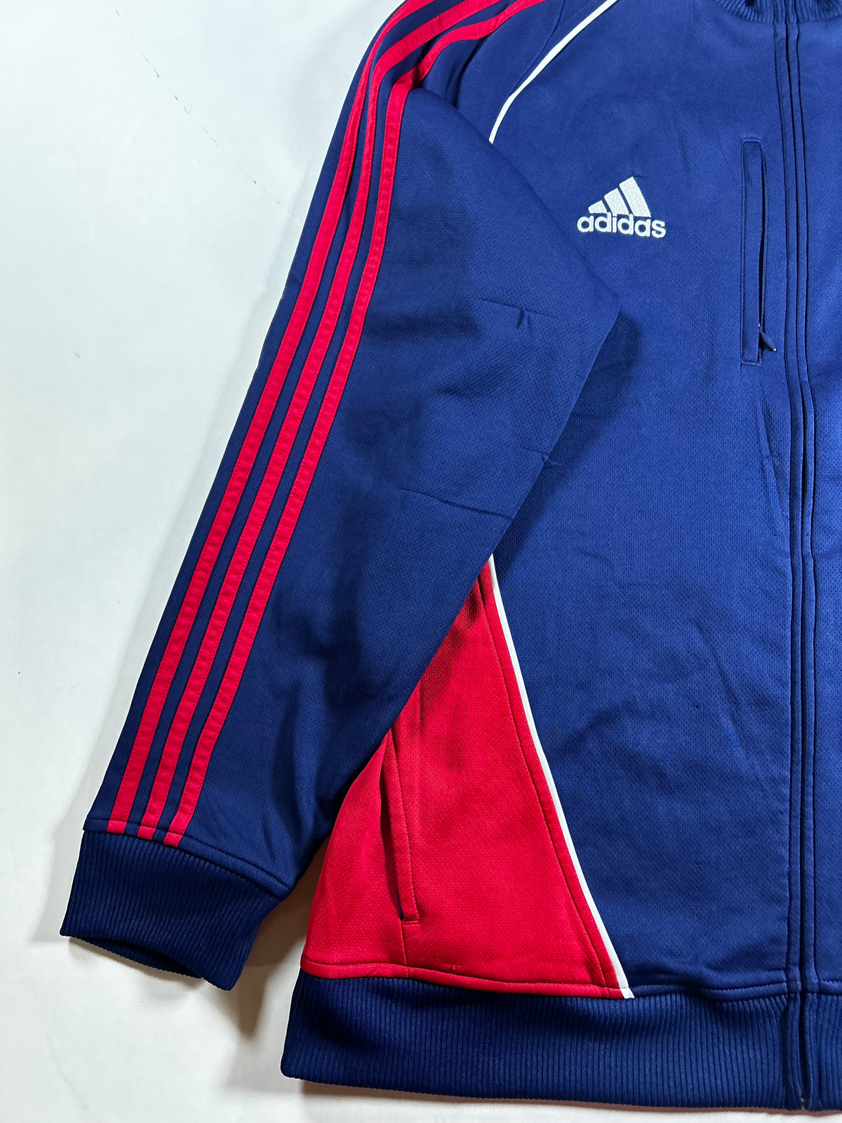Vintage Red Bull NY Warm Up Jacket MLS Soccer Track Jacket Large 22.25x30 Inches As Is