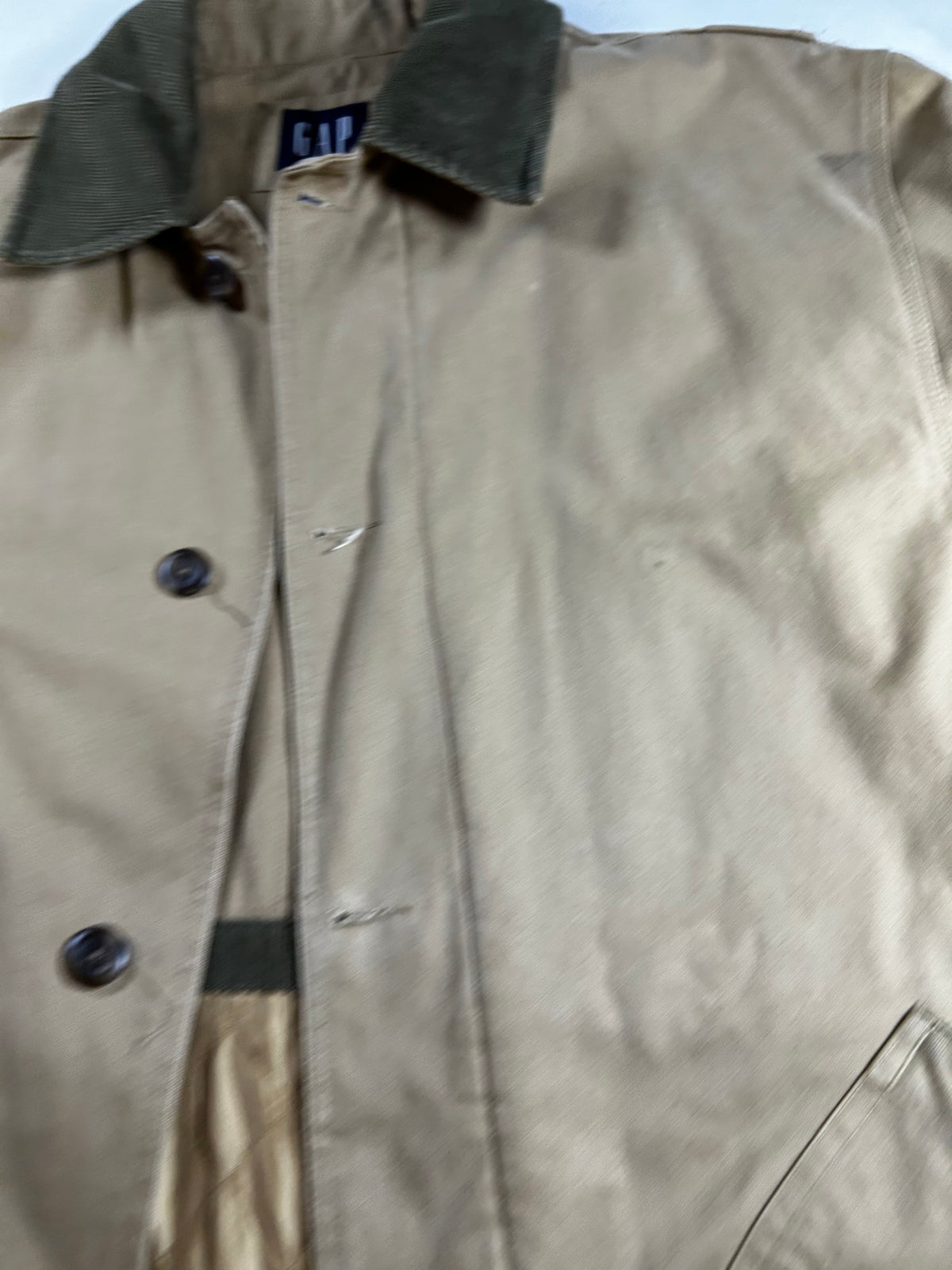 Gap Barn Coat Field Jacket Insulated Chore Work Brown Tan Men’s 2XL 27.5x37.5 Inches As Is
