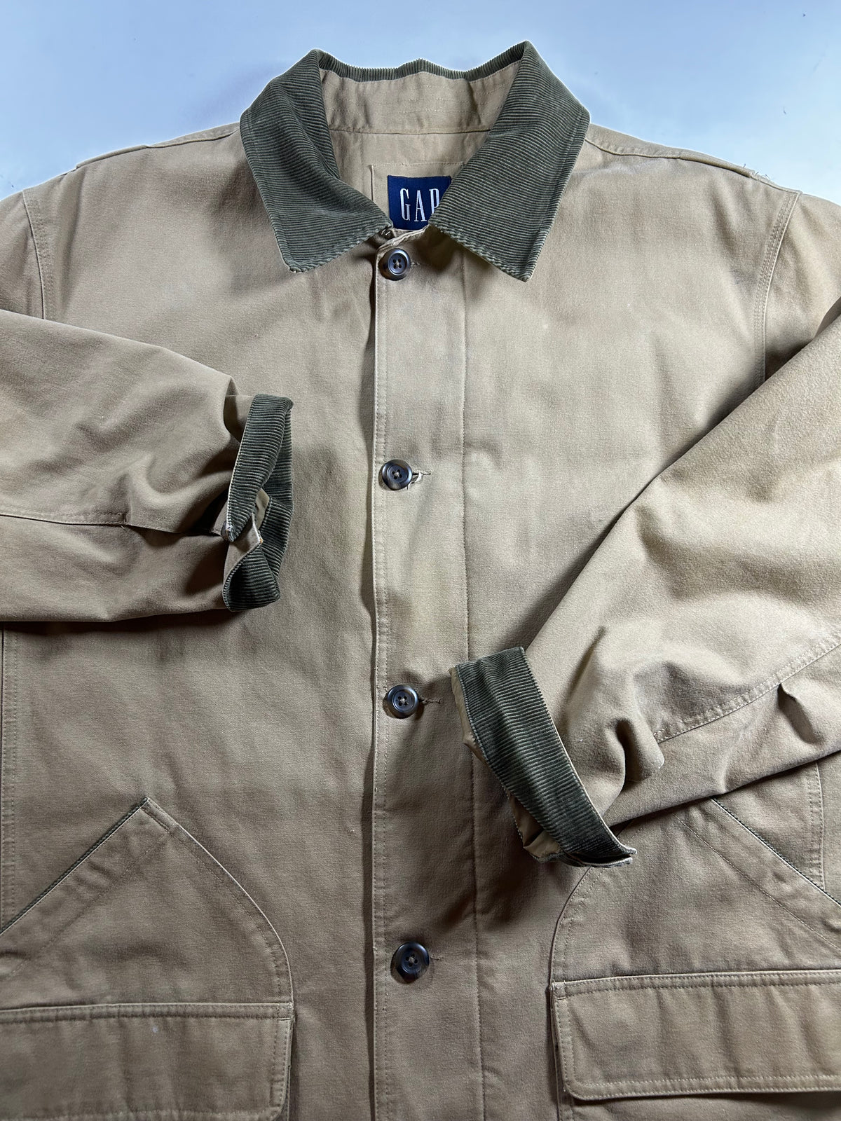 Gap Barn Coat Field Jacket Insulated Chore Work Brown Tan Men’s 2XL 27.5x37.5 Inches As Is