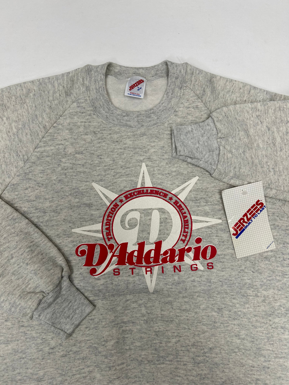 Vintage D’Addario Guitar Strings Crewneck Sweatshirt JERZEES Tag Brand New M/L 22.75x28 Inches